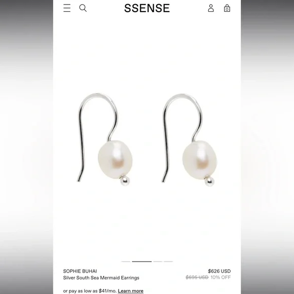 Sophie Buhai Mermaid South Sea Pearl Earrings 🪸 White - Picture 7 of 9